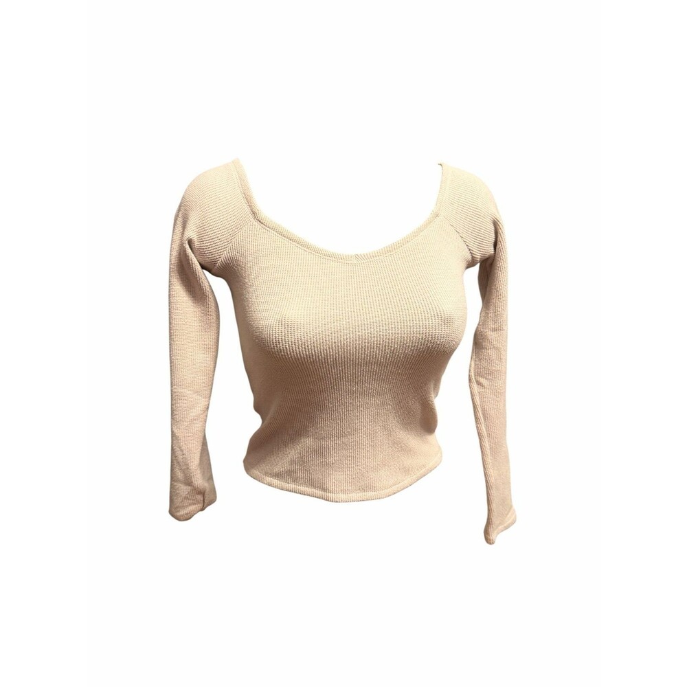 Gilly Hicks 3/4 sleeve deep neck shirt top XS